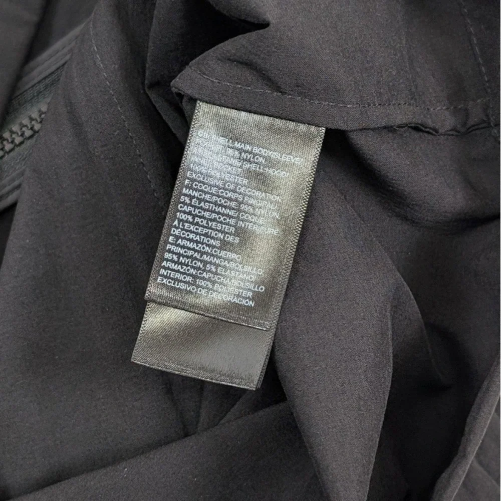 The North Face Mens Packable Travel‎ Jacket Mens XL Black Logo Hidden Hood Gorp